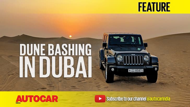 Dune bashing in Dubai in a Jeep Wrangler